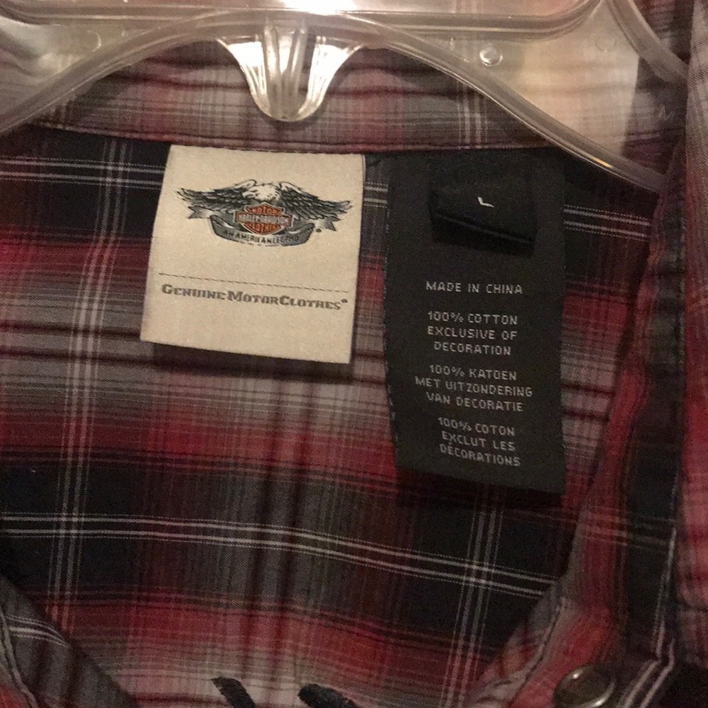 Harley-Davidson Flannel Like Button Down Shirt - image 5